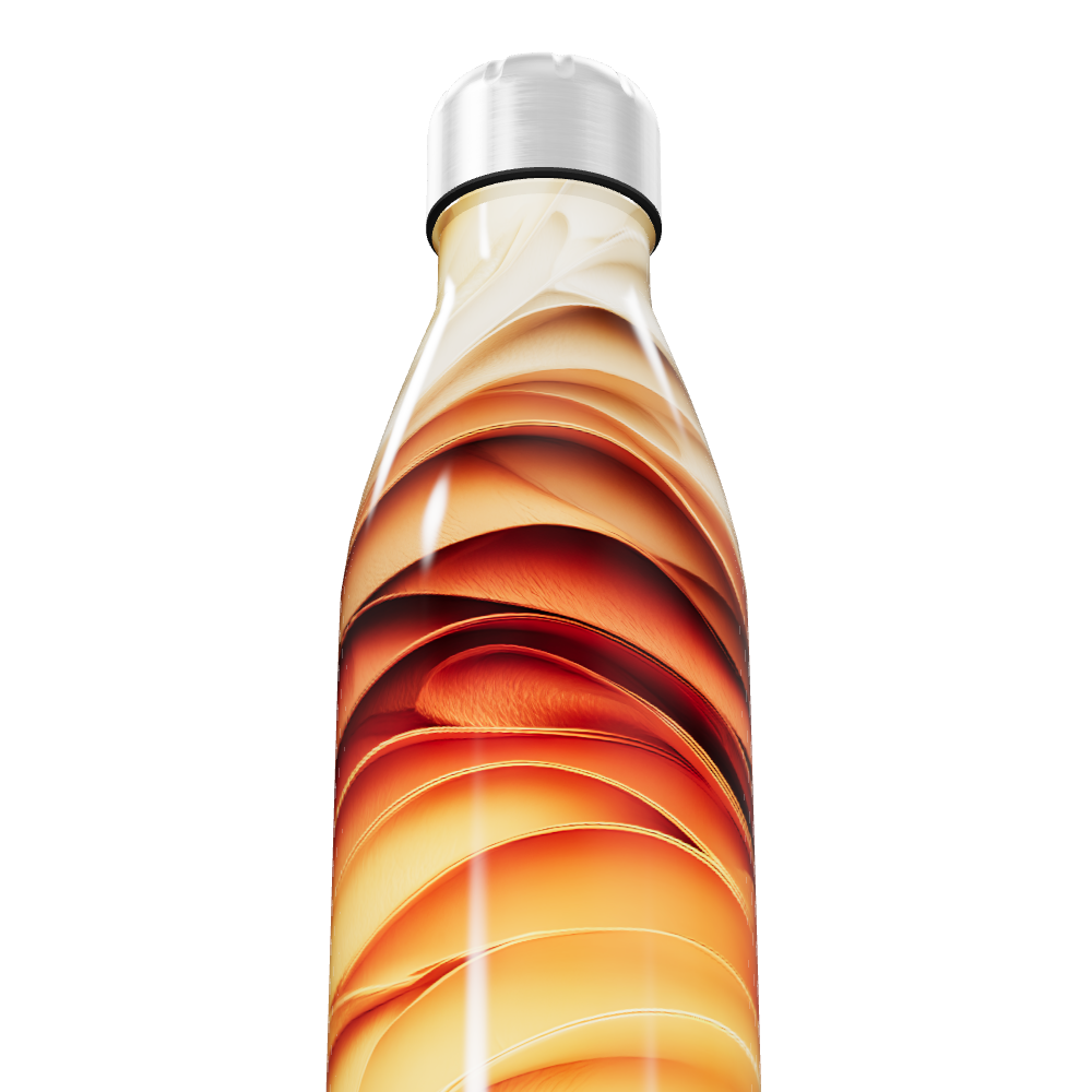 Garrafa Inox - Estampa Ondas Marrom