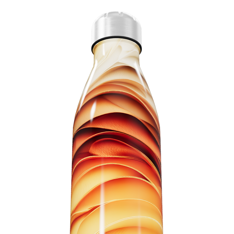 Garrafa Inox - Estampa Ondas Marrom