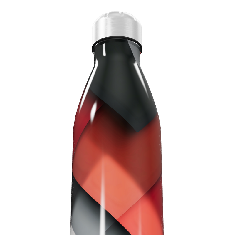 Garrafa Inox - Vermelha e Preta com Design Moderno
