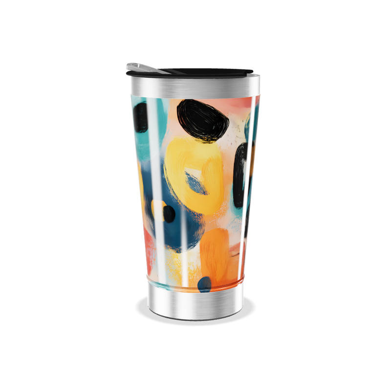 Copo Térmico - Estampa Abstrata Colorida
