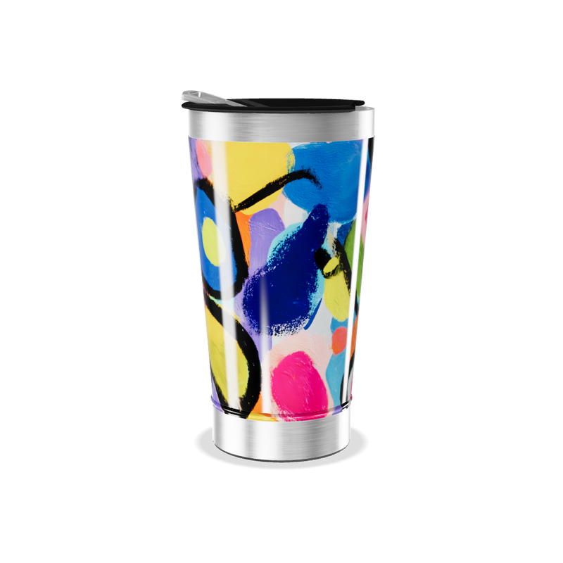 Copo Térmico - Estampa Colorida Abstrata