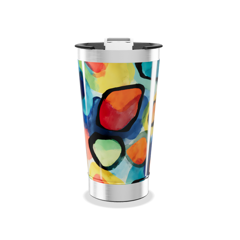Copo Térmico - Estampa Colorida Abstrata