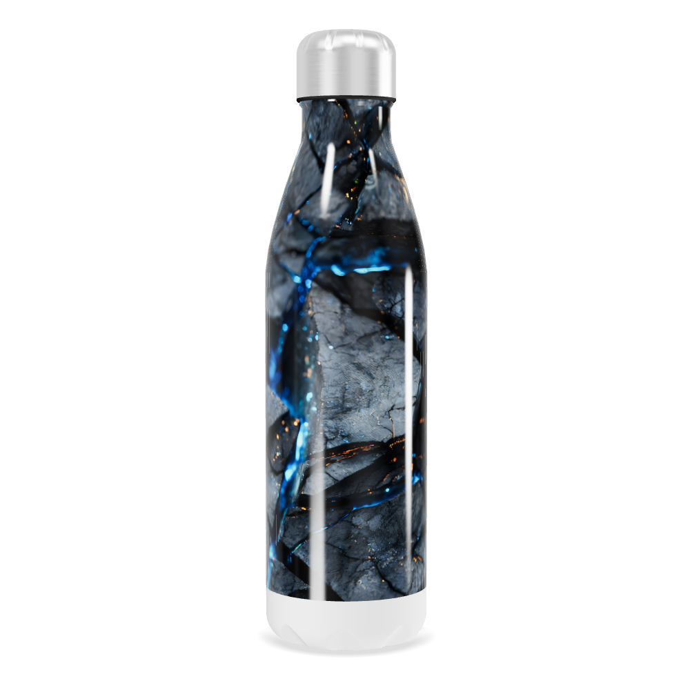 Garrafa Inox - Estampa Mármore Azul