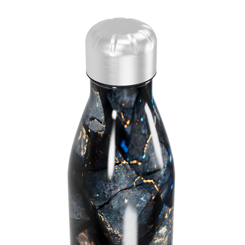 Garrafa Inox - Estampa Mármore Azul