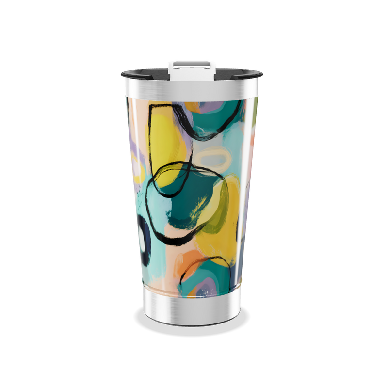 Copo Térmico - Estampa Abstrata Colorida