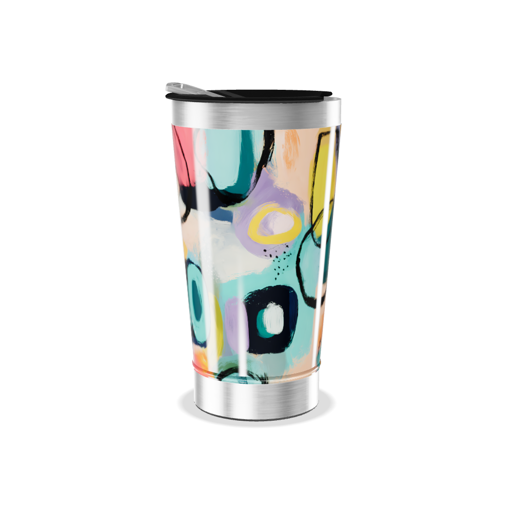 Copo Térmico - Estampa Abstrata Colorida