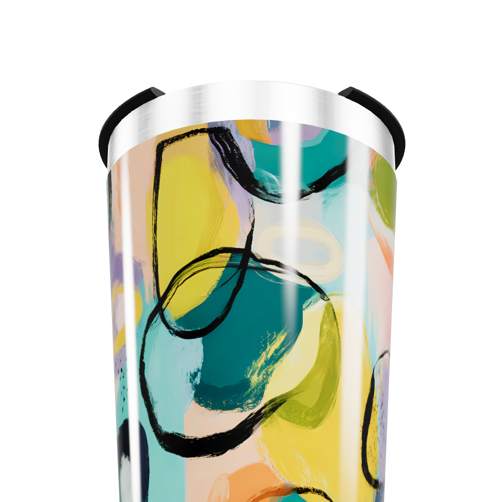 Copo Térmico - Estampa Abstrata Colorida