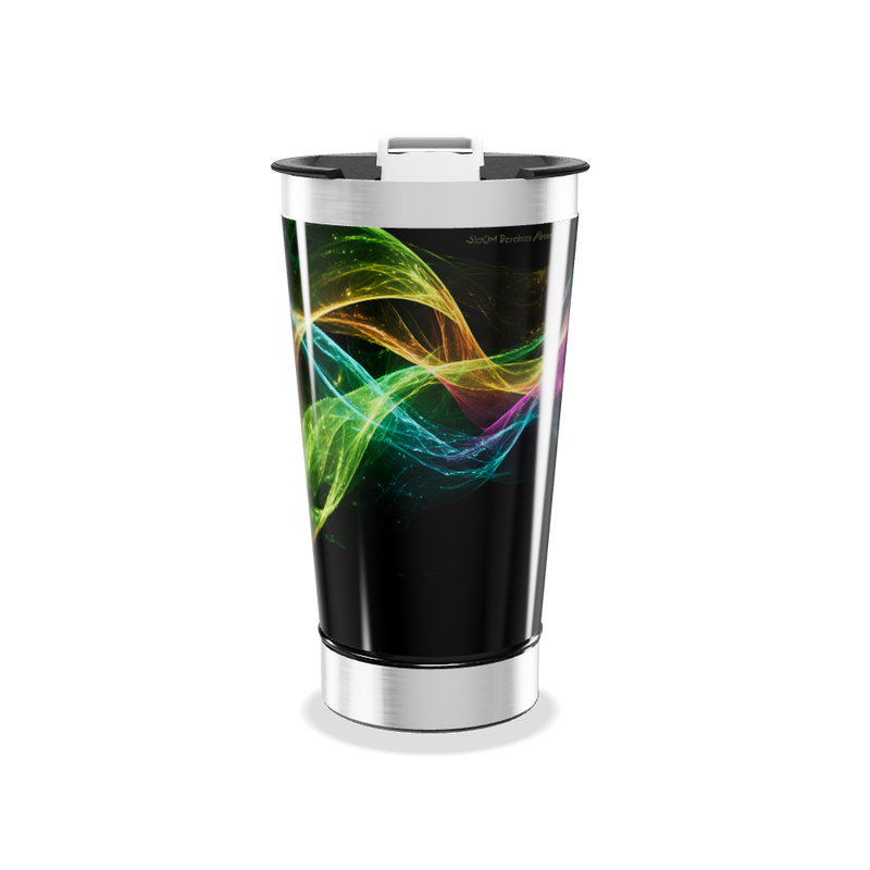 Copo Térmico - Preto com Estampa Colorida