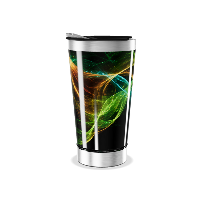 Copo Térmico - Preto com Estampa Colorida