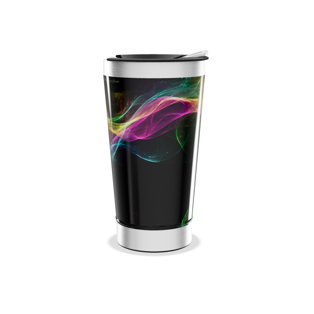 Copo Térmico - Preto com Estampa Colorida