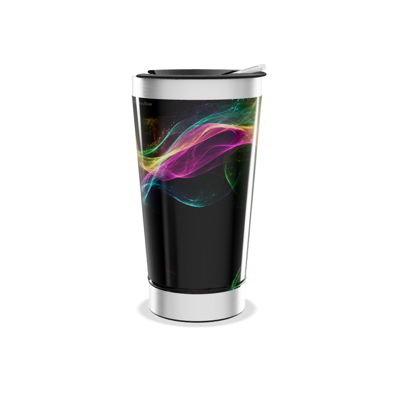 Copo Térmico - Preto com Estampa Colorida