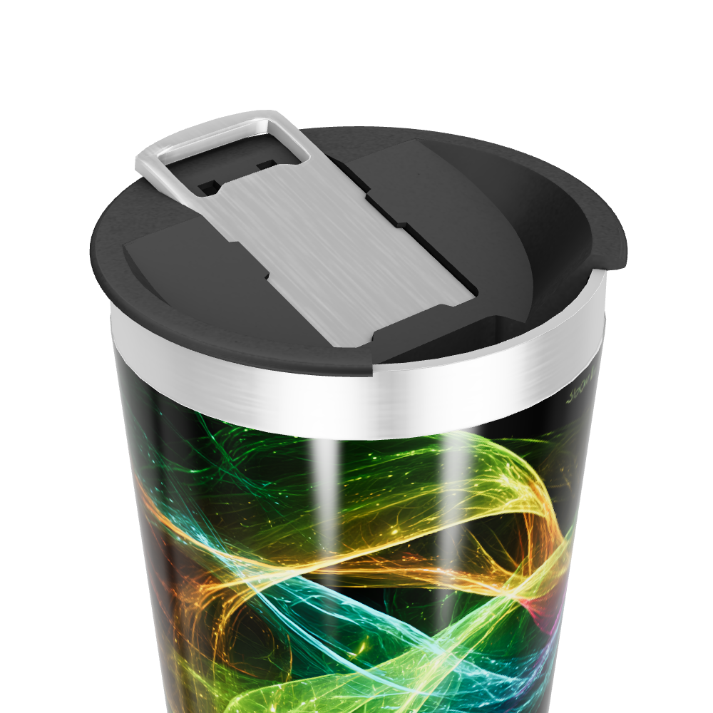 Copo Térmico - Preto com Estampa Colorida