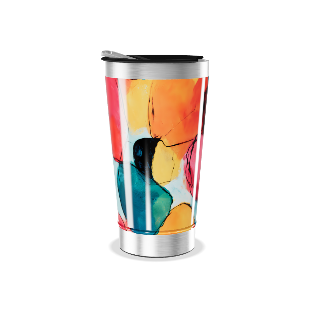 Copo Térmico - Design Abstrato Colorido