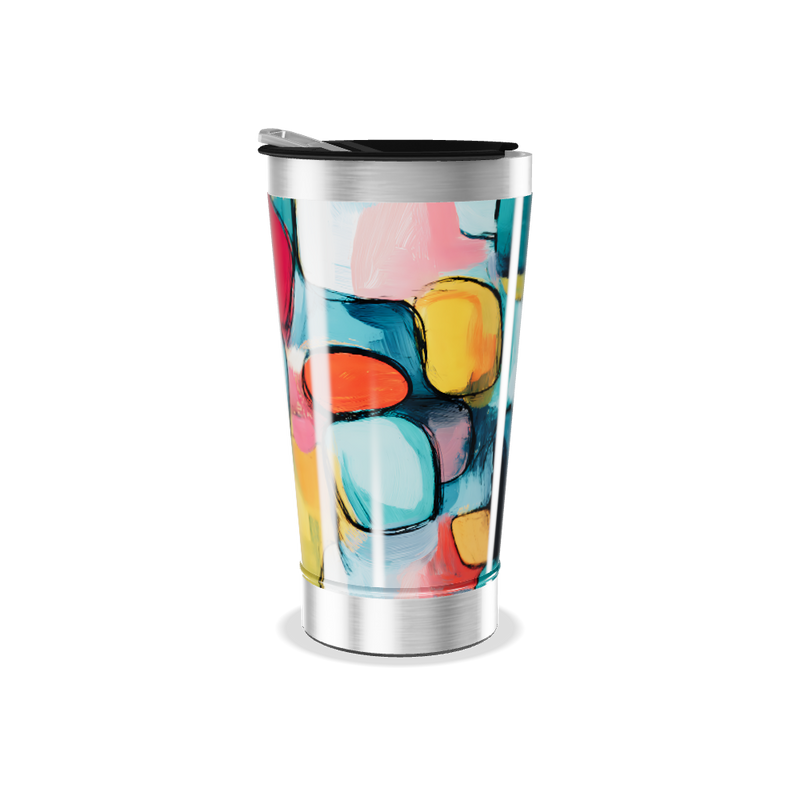 Copo Térmico - Estampa Colorida Abstrata