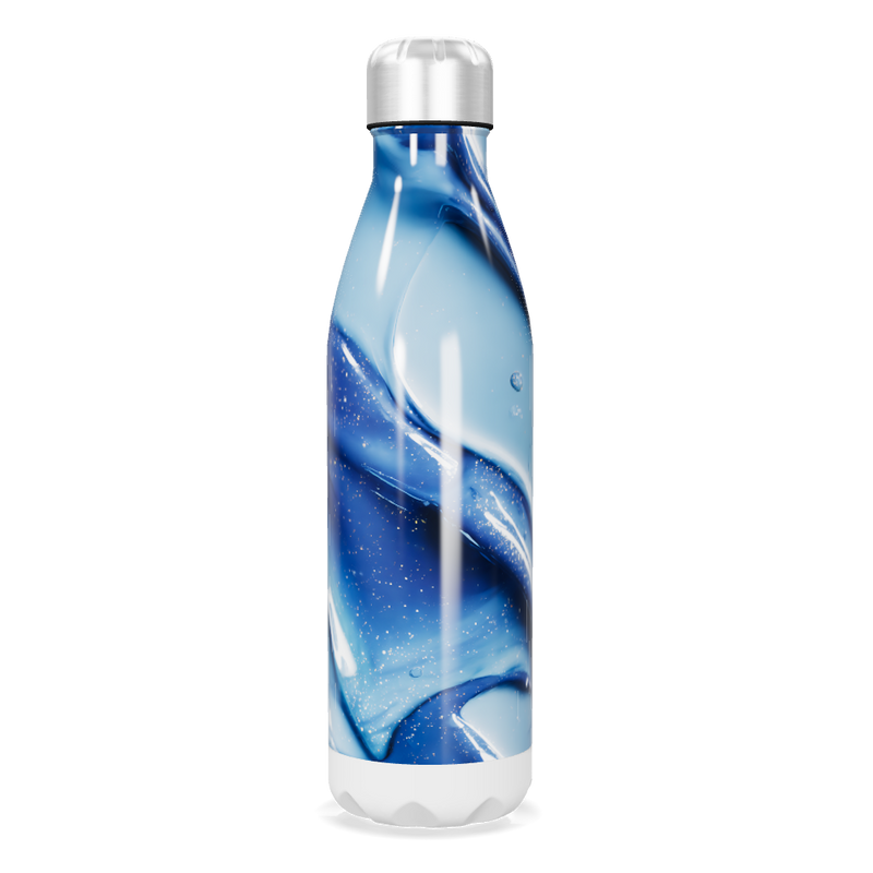 Garrafa Inox Azul - Design Ondas