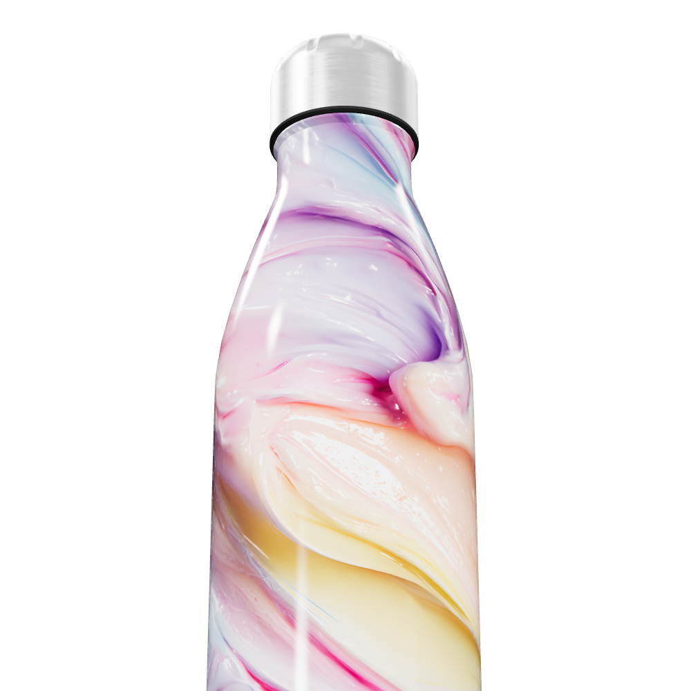 Garrafa Inox Estampa Colorida Marmorizada