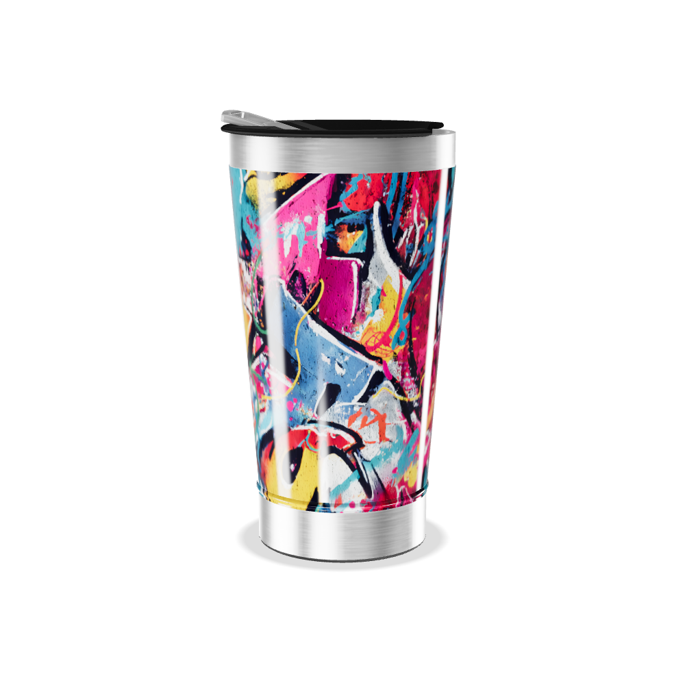 Copo Térmico - Estampa Colorida Abstrata