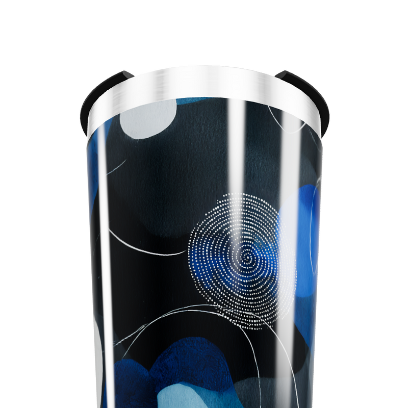 Copo Térmico - Azul com Estampa Abstrata