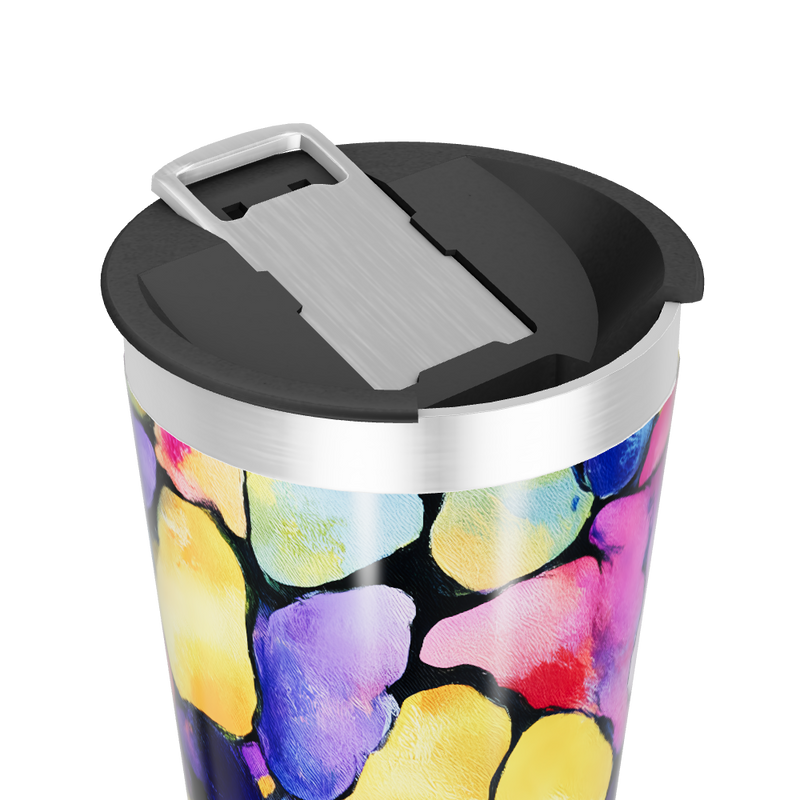 Copo Térmico - Colorido Abstrato Aço Inox