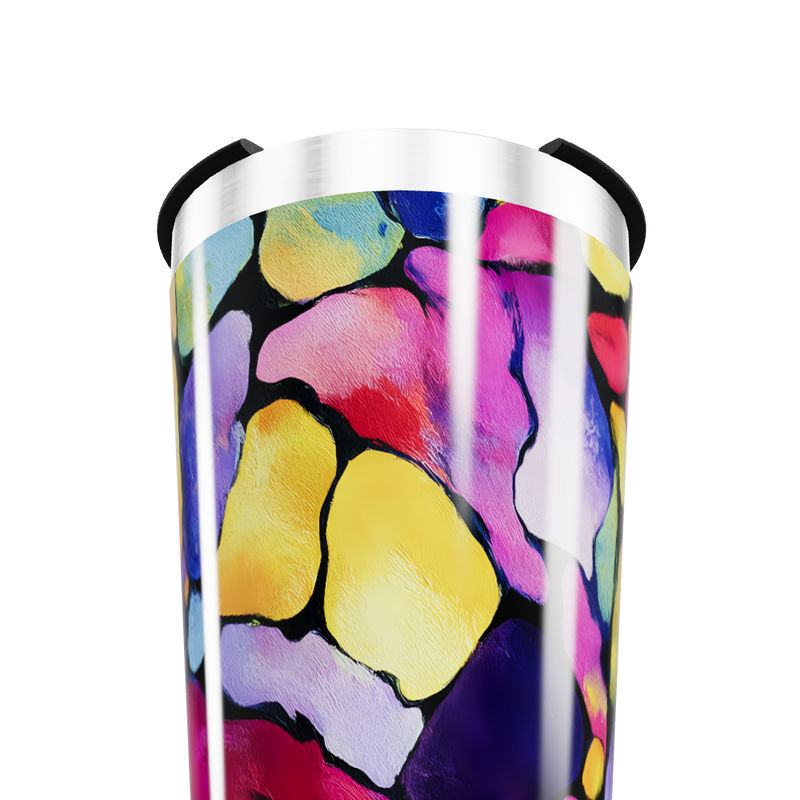 Copo Térmico - Colorido Abstrato Aço Inox