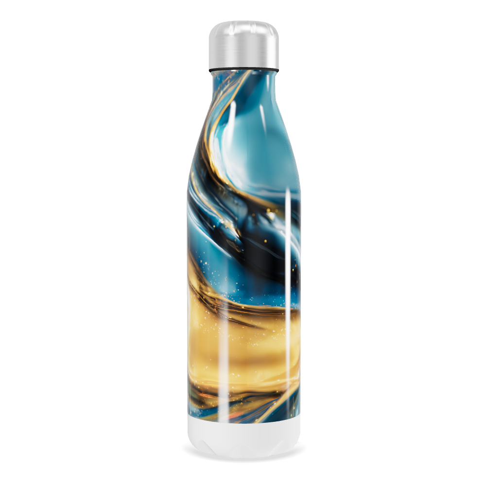 Garrafa Inox - Estampa Azul e Dourado