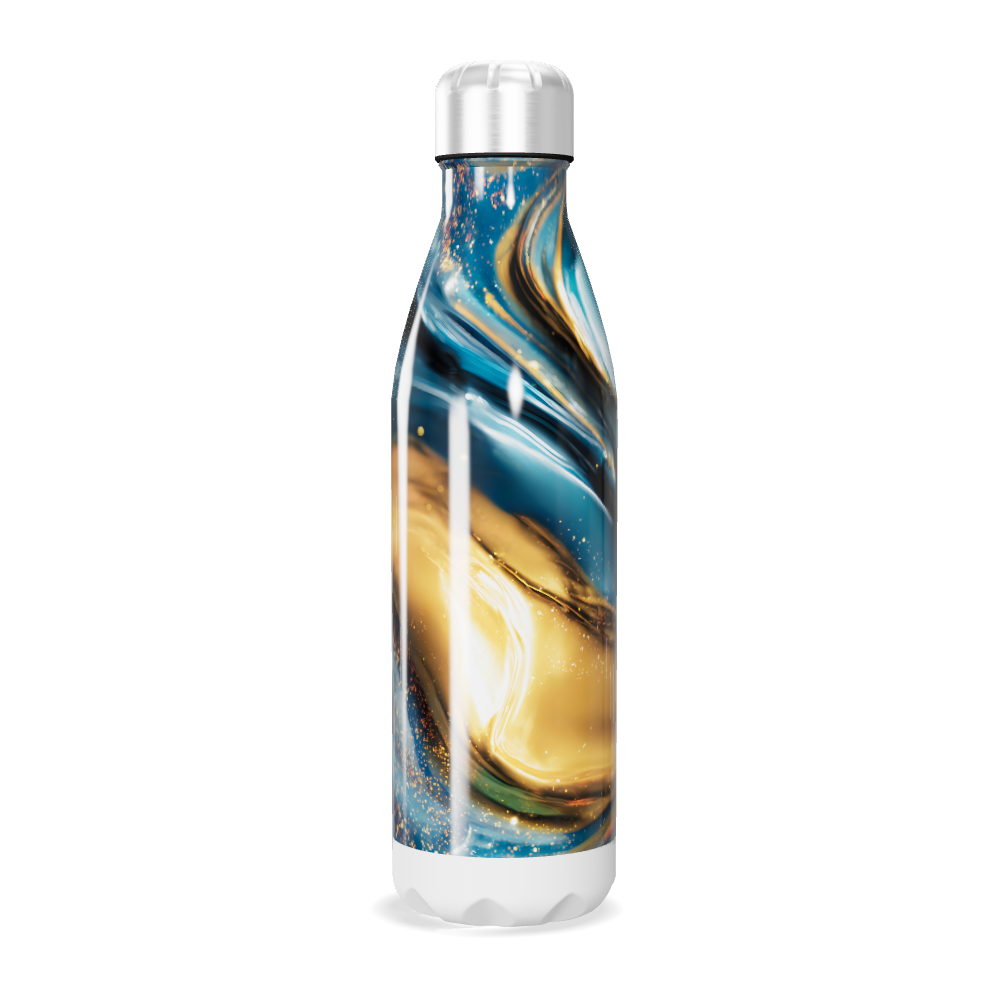 Garrafa Inox - Estampa Azul e Dourado