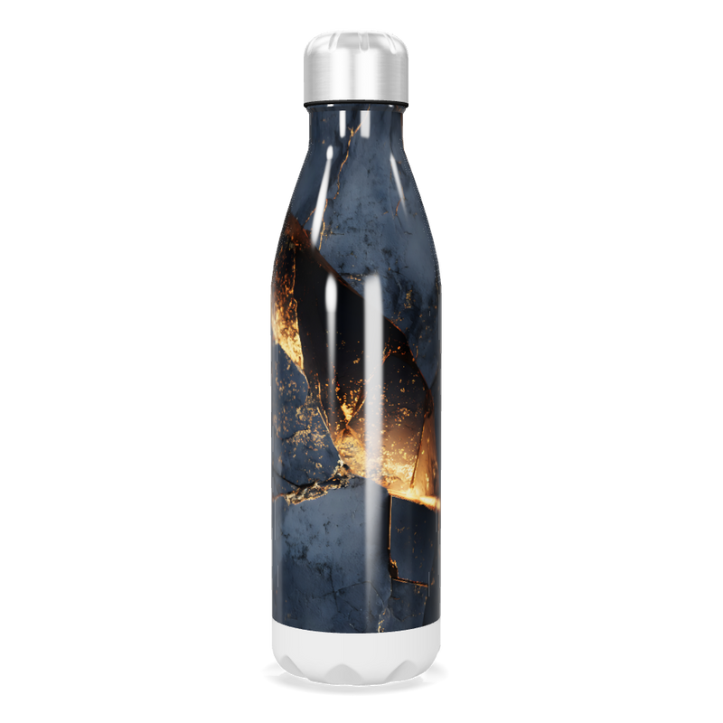 Garrafa Inox - Estampa Mármore Azul