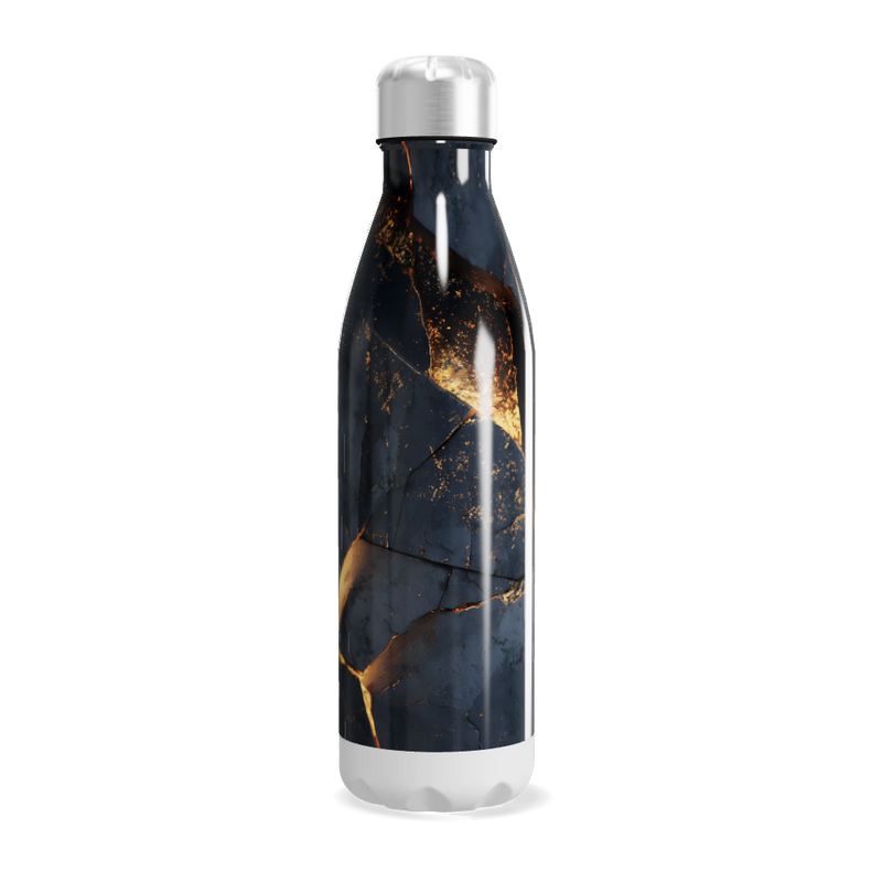 Garrafa Inox - Estampa Mármore Azul