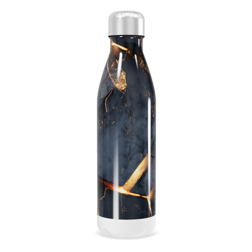 Garrafa Inox - Estampa Mármore Azul