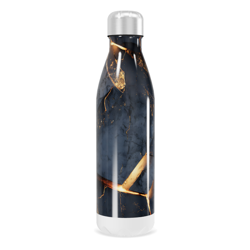 Garrafa Inox - Estampa Mármore Azul