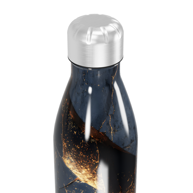 Garrafa Inox - Estampa Mármore Azul