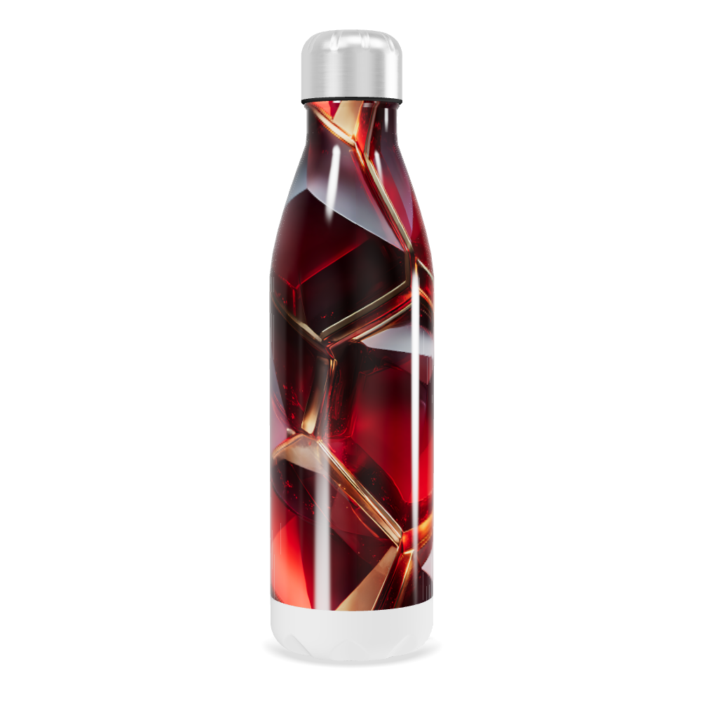 Garrafa Inox - Vermelha com Estampa Geométrica