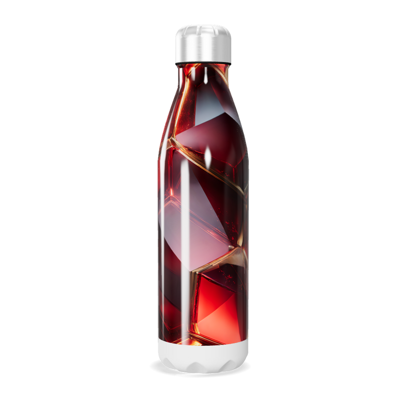 Garrafa Inox - Vermelha com Estampa Geométrica
