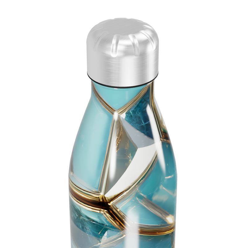 Garrafa Inox - Azul Dourado Marmorizado