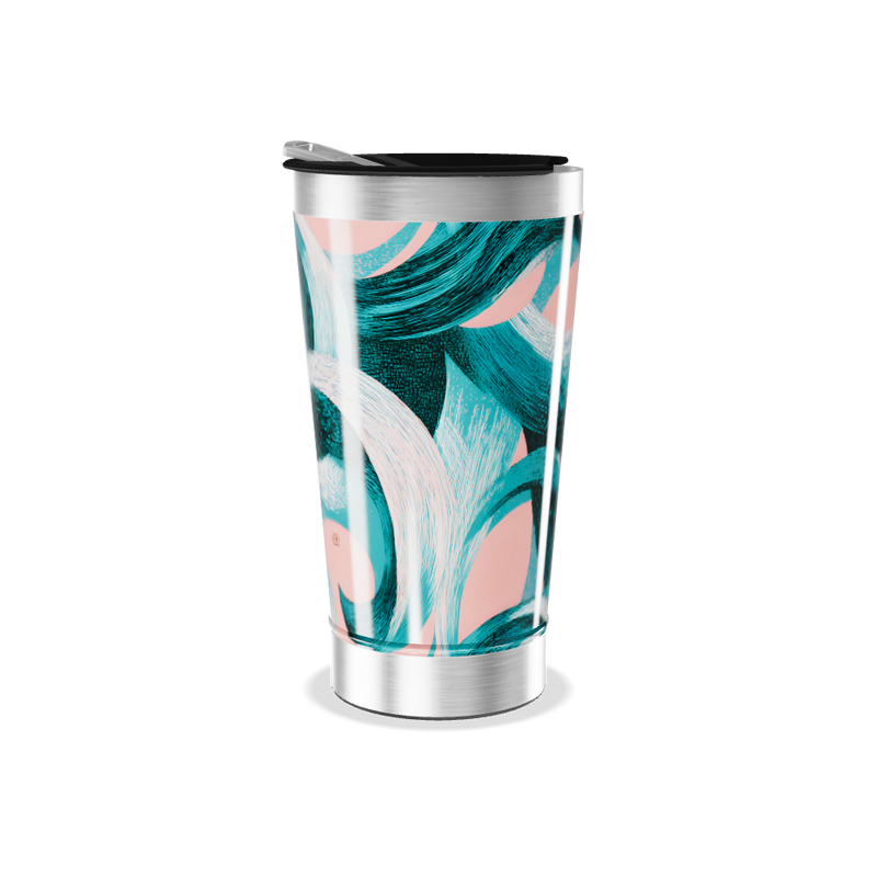 Copo Térmico - Estampa Azul e Rosa