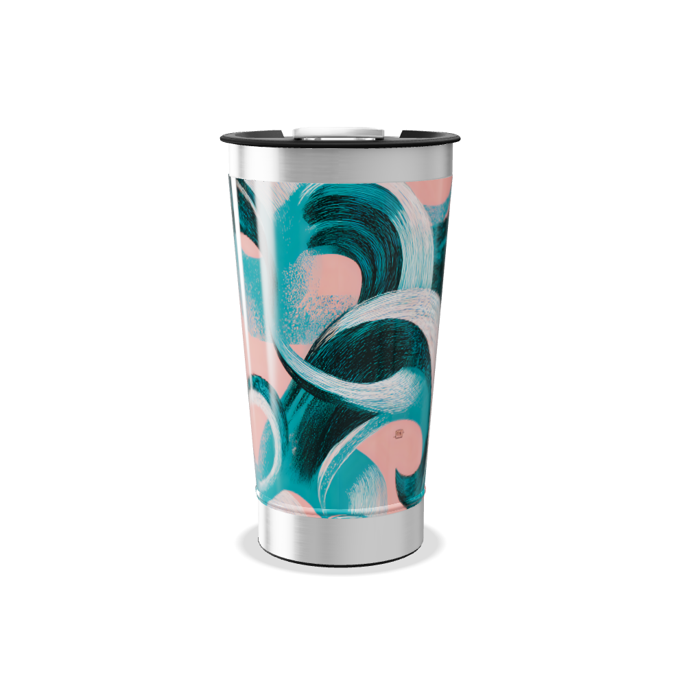 Copo Térmico - Estampa Azul e Rosa