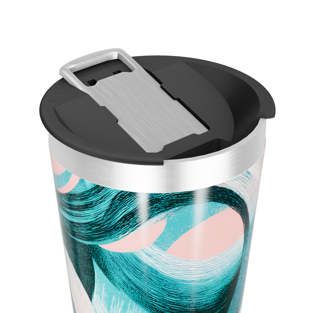 Copo Térmico - Estampa Azul e Rosa