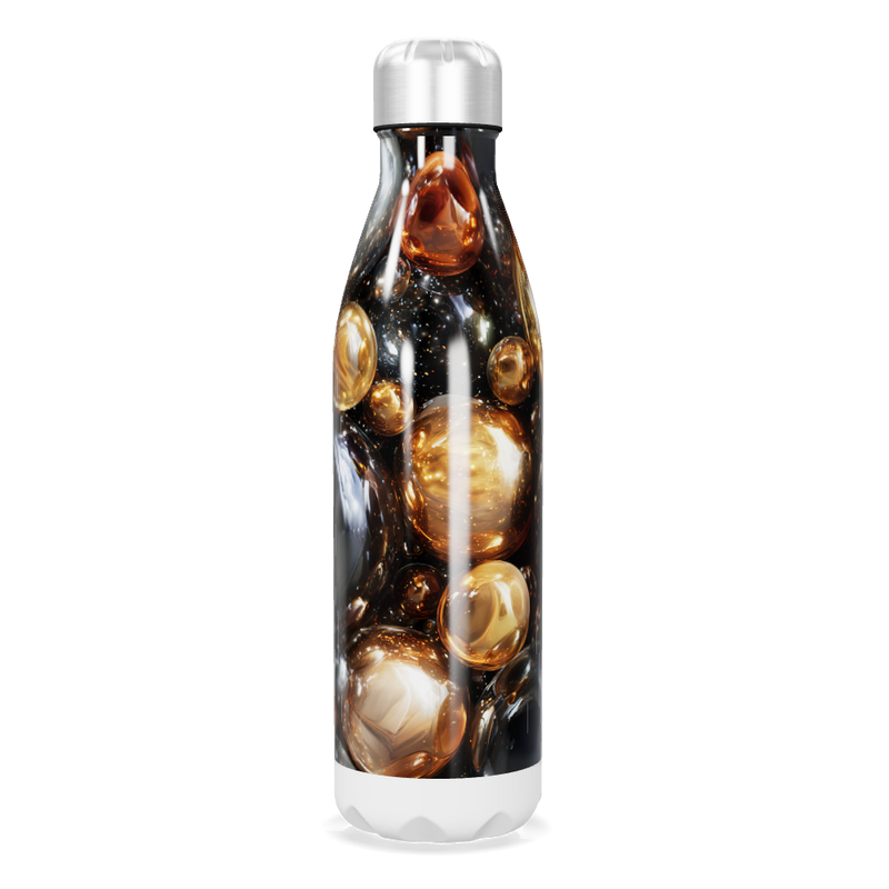Garrafa Inox - Design Espacial Cores Ouro