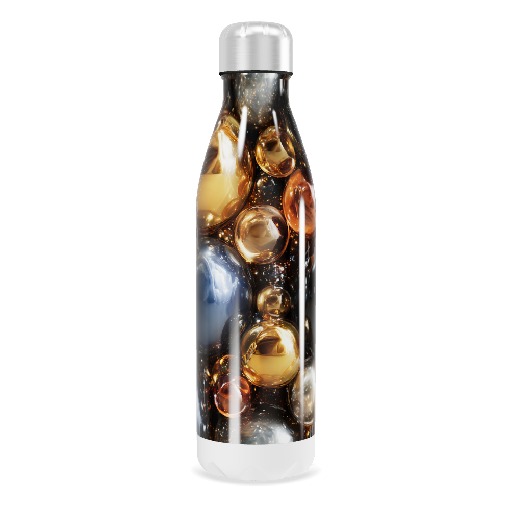 Garrafa Inox - Design Espacial Cores Ouro