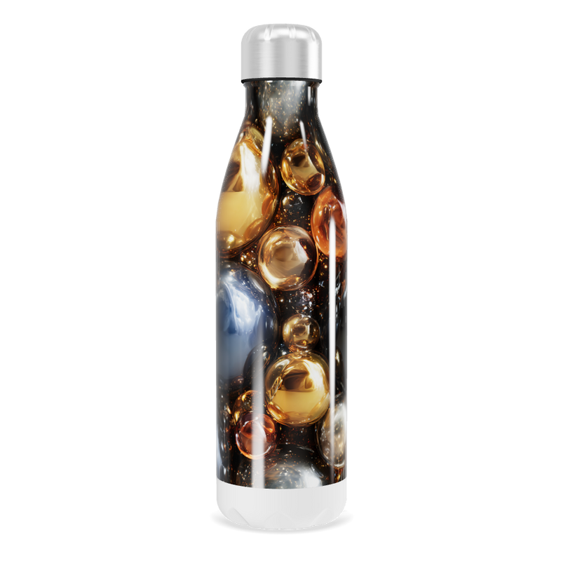 Garrafa Inox - Design Espacial Cores Ouro