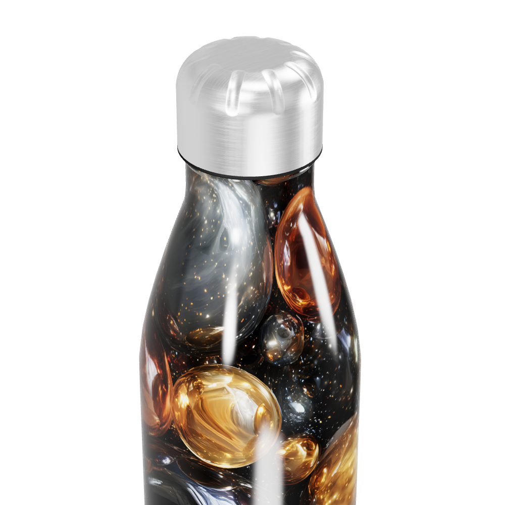 Garrafa Inox - Design Espacial Cores Ouro