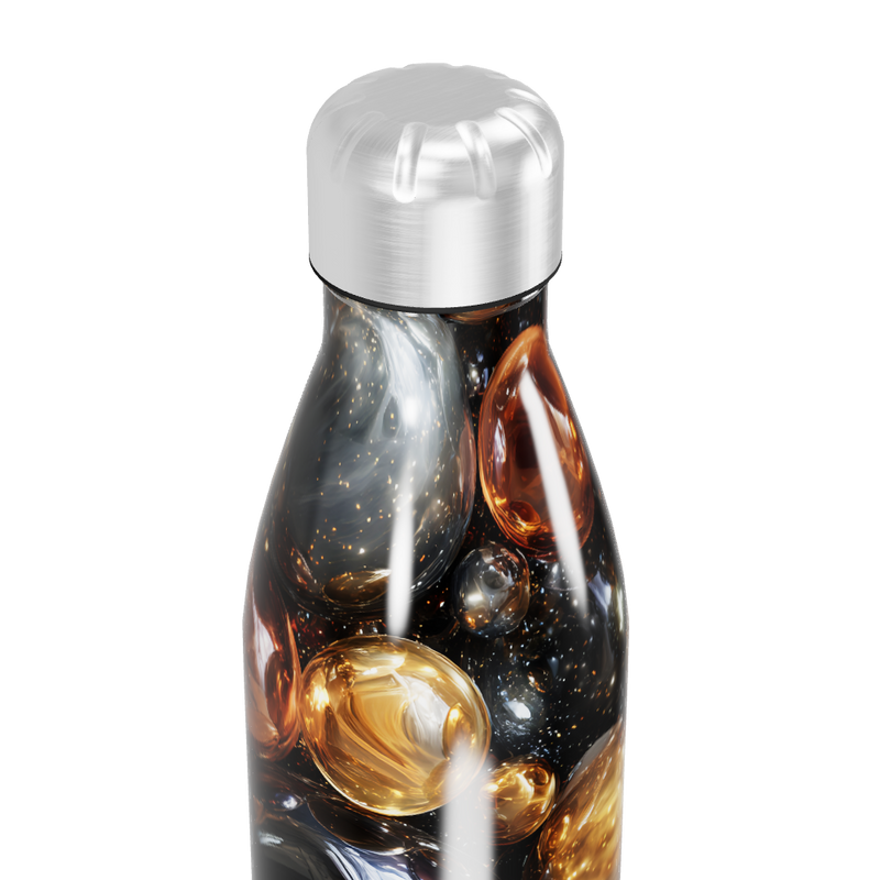 Garrafa Inox - Design Espacial Cores Ouro