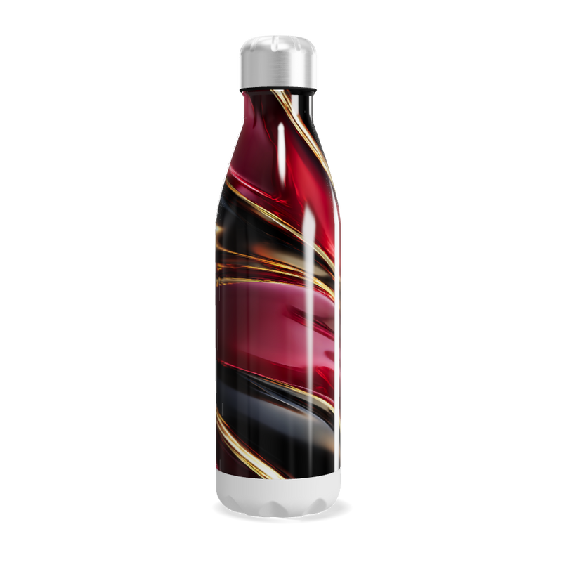 Garrafa Inox - Vermelha com Listras Elegantes