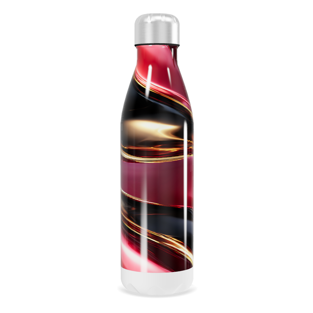 Garrafa Inox - Vermelha com Listras Elegantes