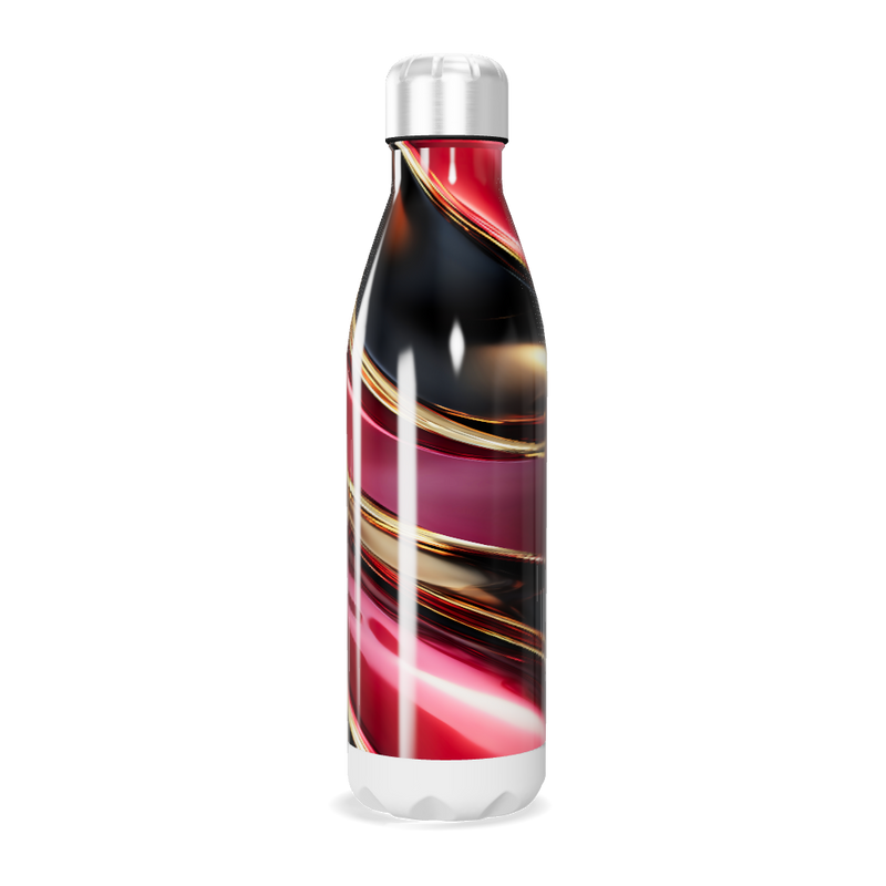 Garrafa Inox - Vermelha com Listras Elegantes