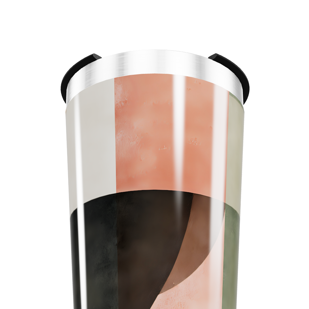 Copo Térmico - Design Abstrato Preto e Rosa