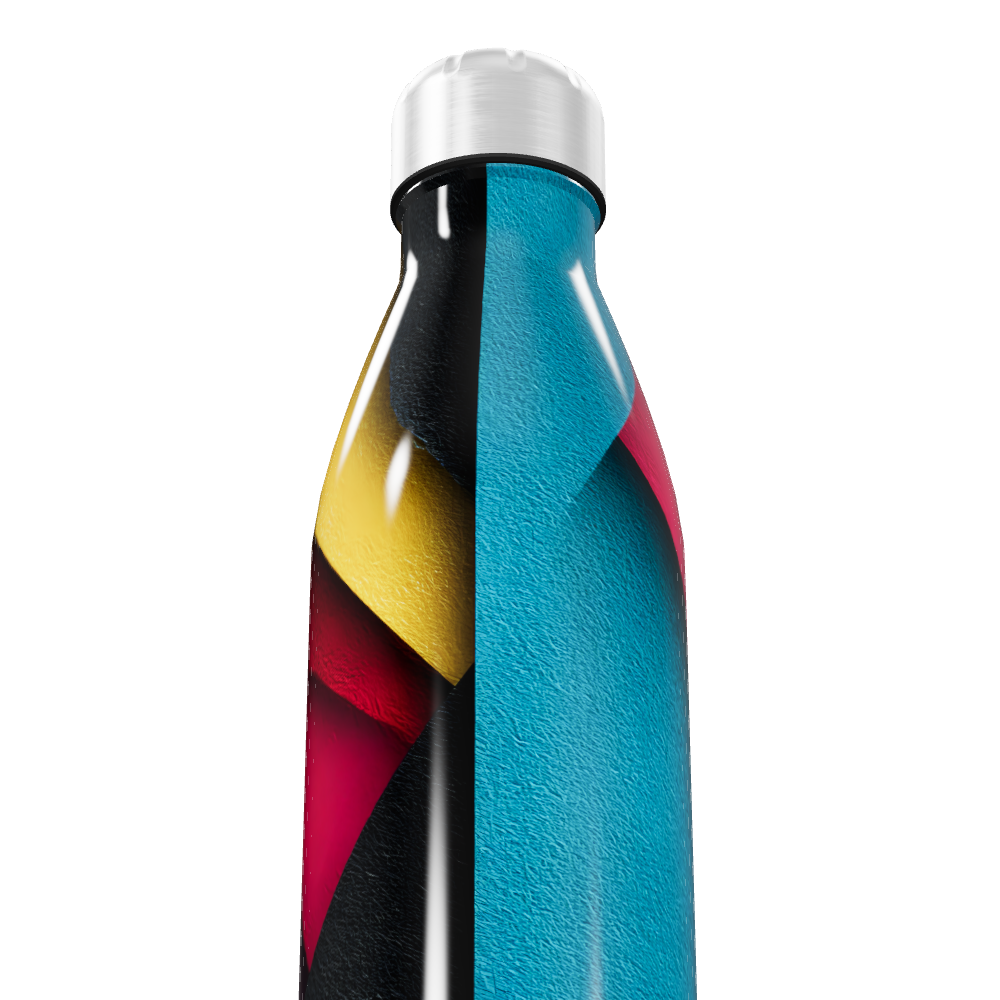 Garrafa Inox - Colorida com Estampa Abstrata