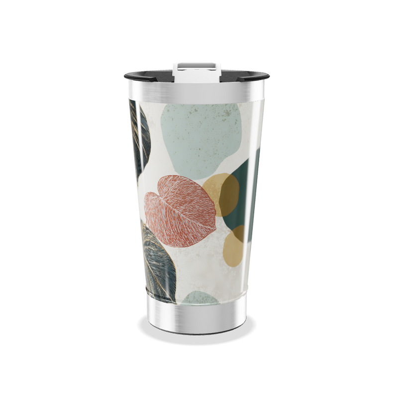 Copo Térmico - Estampa Folhas Coloridas