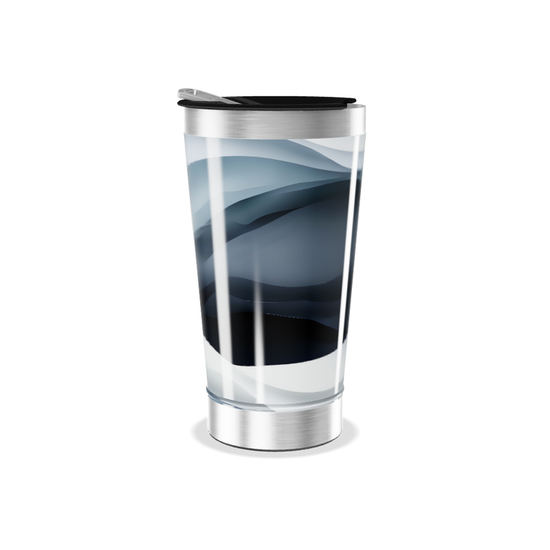 Copo Térmico - Preto e Branco em Aço Inox