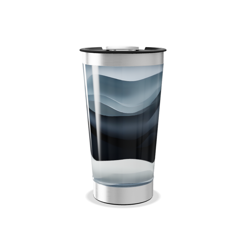 Copo Térmico - Preto e Branco em Aço Inox